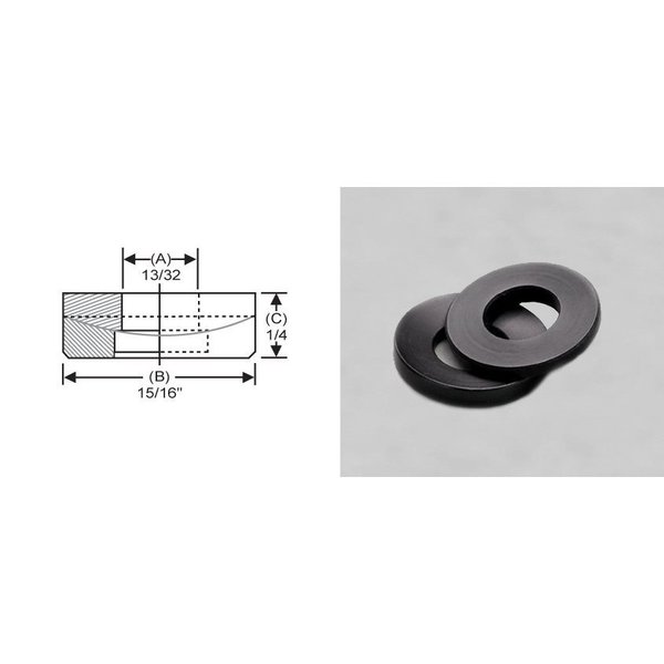 S & W Manufacturing Spherical Washer, Fits Bolt Size 3/8 in Steel, Black Oxide Finish TPW-3